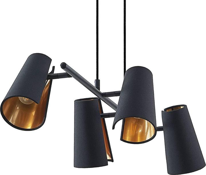 Actual product image Lindby Zylindro pendant light Black/Gold (E14)