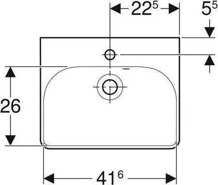 Image du produit Geberit Keramag / Lave-mains Smyle Square asymétrique 45 cm blanc 500222011 (360 mm, 450 mm)
