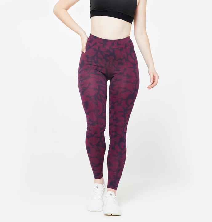 Domyos Leggings Damen Slim dehnbar Baumwolle - lila