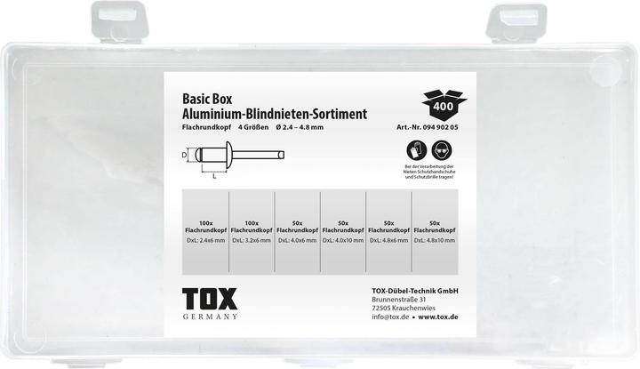 Produktbild Tox Basic Box Blindnieten - Sortiment 400 tlg.