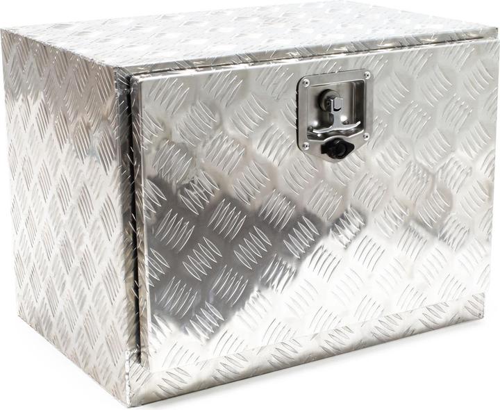 Immagine prodotto Wiltec Cassetta degli attrezzi Chequer Plate Site Box Storage Chest Tool Van Truck Pick up Alluminio (61,5 x 40 x 45 cm, 110.25 l)