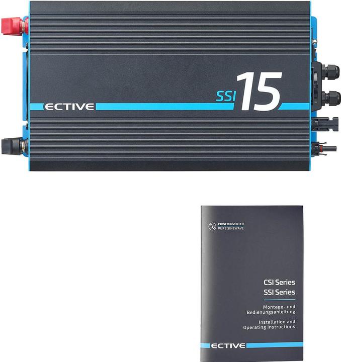 Image du produit Ective SSI 15 Sinus-Wechselrichter 1500W 12V mit Netzvorrang, Ladegerät & MPPT Laderegler (CH-Stecker)