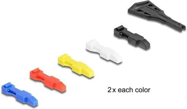Produktbild Delock RJ45 Netzwerkkabel Cat.6A S/FTP mit Secure Clips Set 5 m schwarz (S/FTP, CAT6a, 5 m)