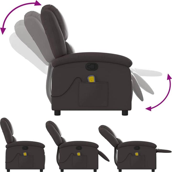 Immagine prodotto VidaXL Sedia da massaggio in vera pelle marrone scuro, colore