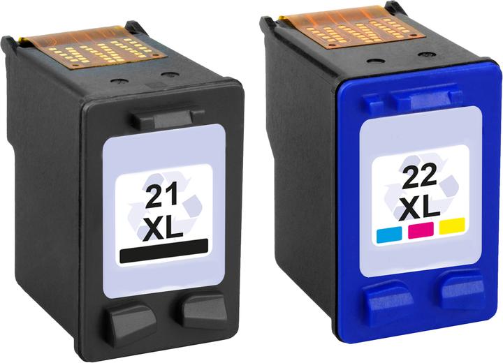 Image du produit Plutoos HP 21 HP 22 Cartouches XXL compatibles, jeu de 2 BK+CL