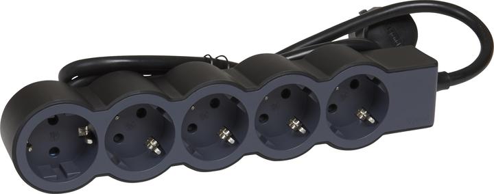 Immagine prodotto Legrand Striscia di prese piatte 5x prese, cavo da 3 metri Nero 694564 (5 x, CEE 16/5, CEE 7/3, 3 m)