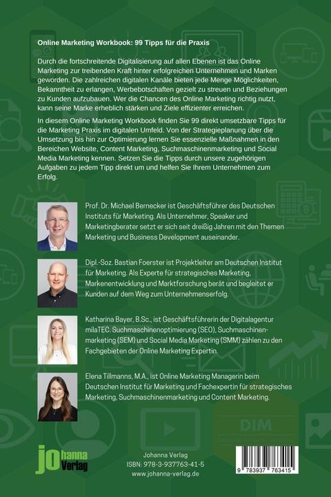 Actual product image Online Marketing Workbook (German, Michael Bernecker, Katharina Bayer, Elena Tillmanns, Bastian Foerster, 2023)