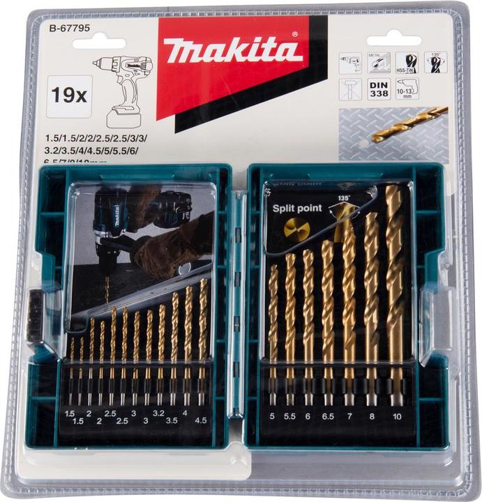 Produktbild Makita Bohrer-Set 19tlg (1.5, 2.0, 2.5, 3.0, 3.2, 3.5, 4.0, 4.5, 5.0, 5.5, 6.0, 6.5, 7.0, 8.0, 10.0 mm)