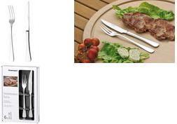 Actual product image Esmeyer Pizza cutlery/steak cutlery "SYLVIA", 12-piece polished set, consisting of 6 steak forks and steak (12 Piece, Knife)