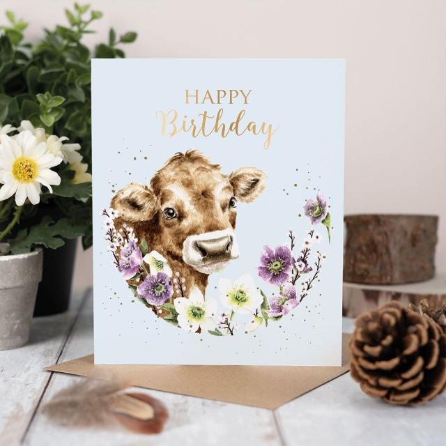 Image du produit Wrendale Design Geburtstagskarte - Kuh HAPPY BIRTHDAY Wrendale Designs (1 pcs)