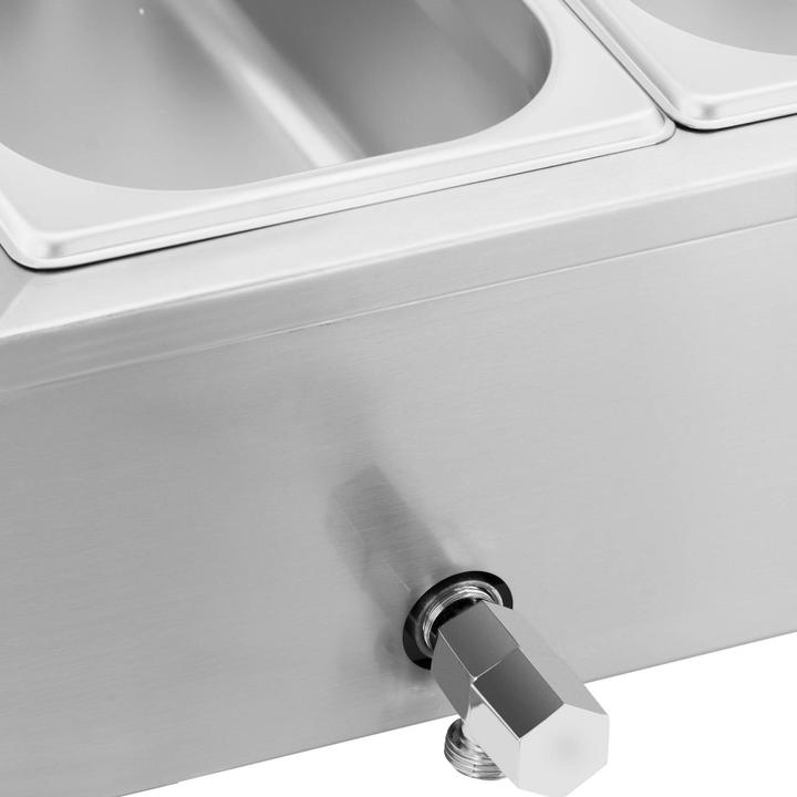 Produktbild Royal Catering Bain Marie Speisenwärmer Edelstahl 6 GN-Behälter 21 L 30 - 110 °C 2100 W