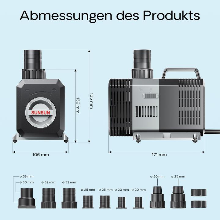 Produktbild SunSun CTP-4800 SuperECO 4500 l/h / 30 W Teichpumpe Filterpumpe Bachlaufpumpe