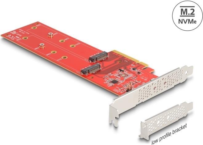 Image du produit Delock Carte PCI Express x8 vers 2 x interne NVMe M.2 clé M 110 mm - bifurcation - Low Profile Formfakt