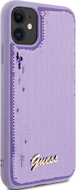 Actual product image Guess GUHCN61PSFDGSU iPhone 11 / Xr 6.1" fioletowy/purple hardcase Sequin Script Metal (Apple iPhone 11)