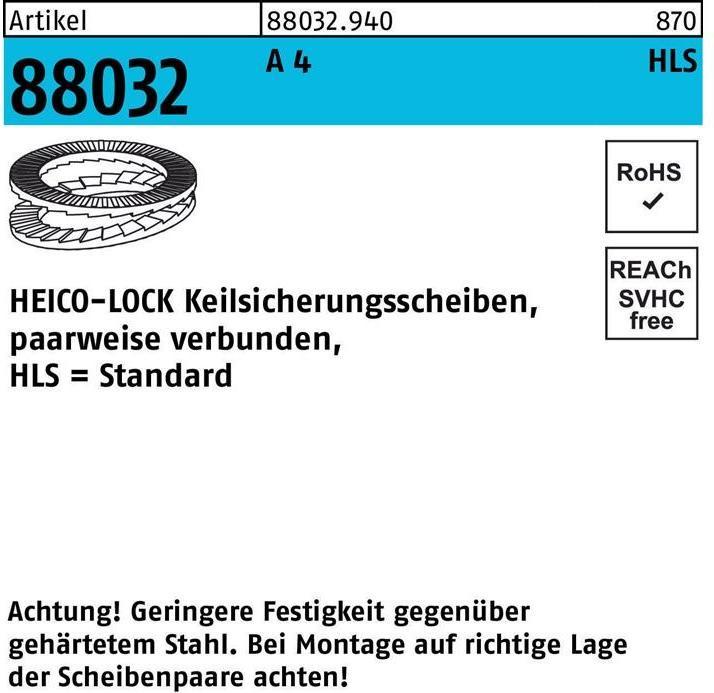 Produktbild Heico Keilsicherungsscheibe R 88032 HLS- 4S A 4 geklebt