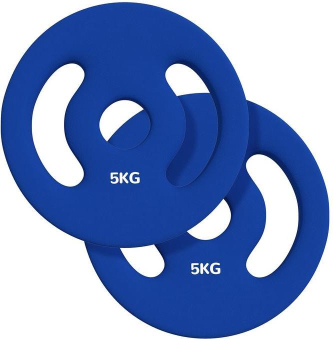 Actual product image Swisshandel24 2er-Set Hantelgewichte, 2 x 5 kg Gewichte, Hantelscheiben-Set, Gewichtsscheiben (2 x 5 kg)