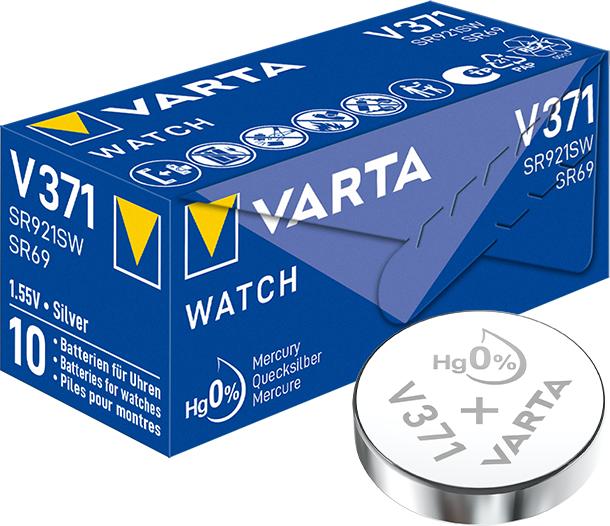 Actual product image Varta V371 / SR920SW - 10 button cells (10 pcs., SR69, 30 mAh)