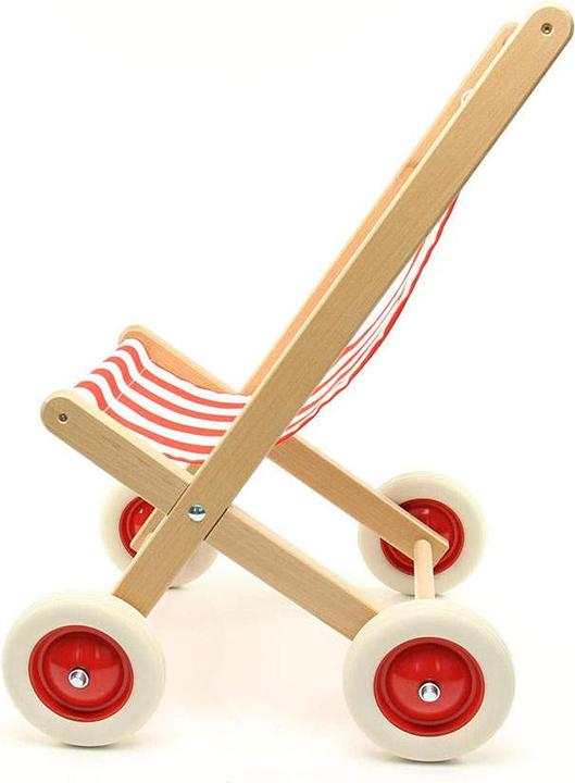 Produktbild trendmarkt24 Puppenbuggy zum spielen aus Holz Puppenwagen +3 Jahre stabiler Kinderbuggy 40x34x60cm
