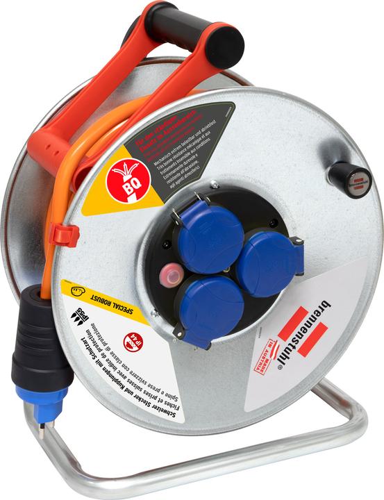 Immagine prodotto Brennenstuhl Avvolgicavo SK Garant 290 IP44, 33m H07BQ-F 3G1.5 arancione, spina T12/10A (IP55), 3 pieghevoli (33 m, 1.50 mm².)