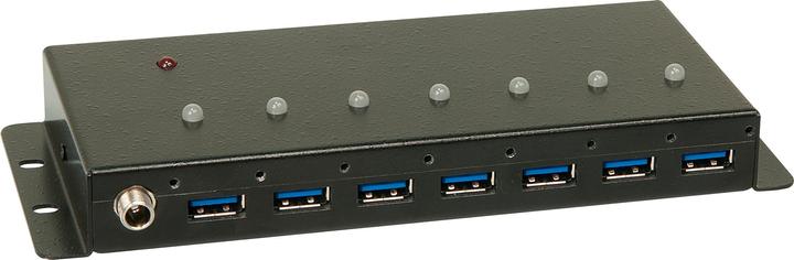 Actual product image Lindy USB 3.0 industrial hub 7 port, mettall housing (USB-B, 7 Ports)