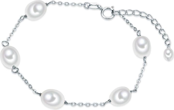 Produktbild Valero Pearls Damen Sterling Silber Süsswasser-Zuchtperlen silber 17,0 cm Basislänge + 3,0 cm Verlängerung - 15046 (17 cm, Sterling Silber)