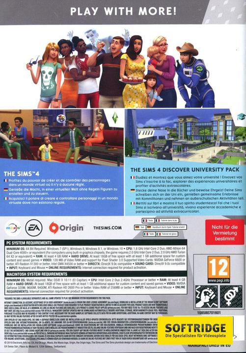 Image du produit EA Games Les Sims 4 + Découvrir l'université (PC, Multilingue)