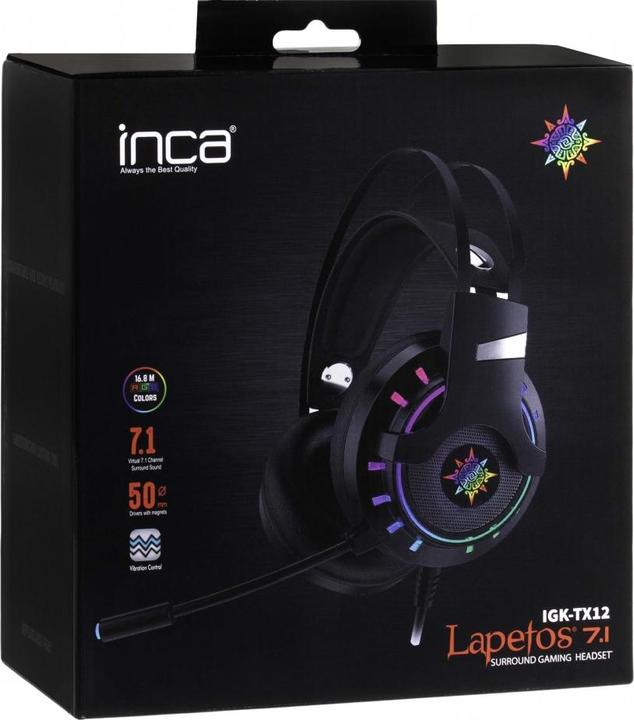 Produktbild Inca Lapetos Series 7.1 Surround Gaming Headset RGB Led Functional Control Vibration (Kabelgebunden)
