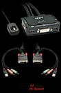 Actual product image Lindy DVI KVM Switch 2 Port USB 2.0 Audio Compact USB 2.0 Audio/Microphone