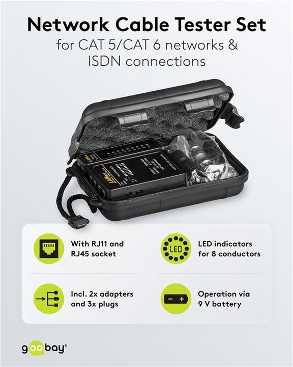 Actual product image Goobay Network Cable Tester Set