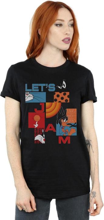 Actual product image Space Jam Womens/Ladies Jam Boxes Alt Cotton Boyfriend T-Shirt (5XL)