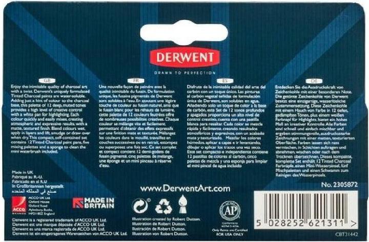Actual product image Derwent Tinted charcoal colours