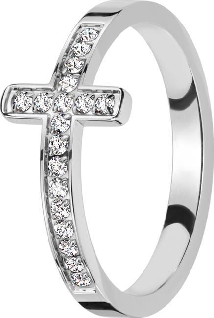 Produktbild Star Piercing Ring silber Kreuz mit Kristallen silber (60, 925 Silber)