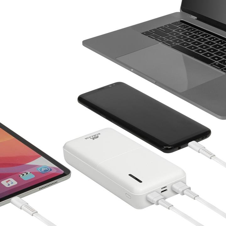 Actual product image Rivacase POWER BANK USB 20000MAH/VA2572 Baltas (20000 mAh, 20 W, 20000 Wh)