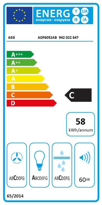 Energie-Label AEG ADF6052AB (Flachschirmhaube)
