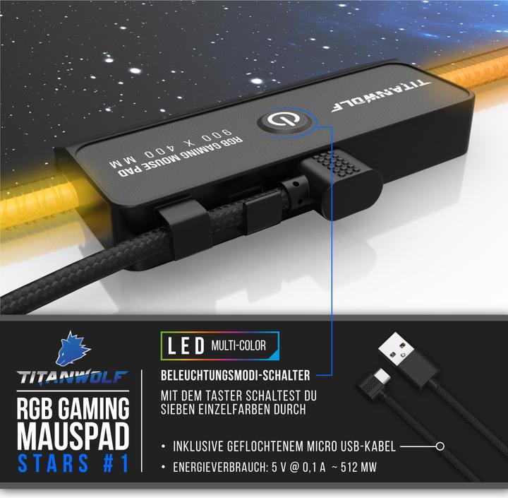 Image du produit Titanwolf RGB Gaming Mauspad (XXL)
