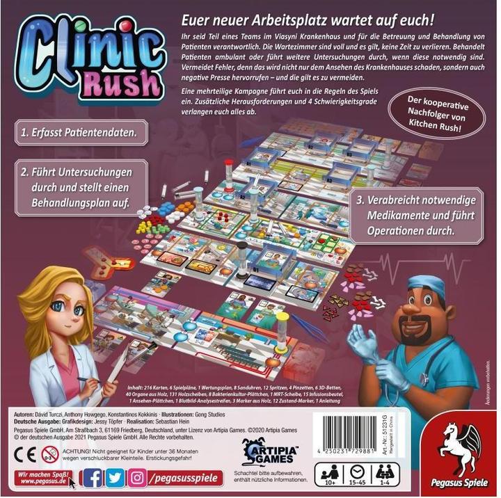 Actual product image Pegasus 51231G - Clinic Rush - Brettspiel, für 1-4 Spieler ab 10 Jahren (DE-Ausgabe) (German)