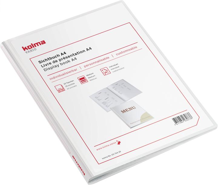 Image du produit Kolma Livret de présentation Vario A4 avec 20 pochettes blanc (A4, 1 x)