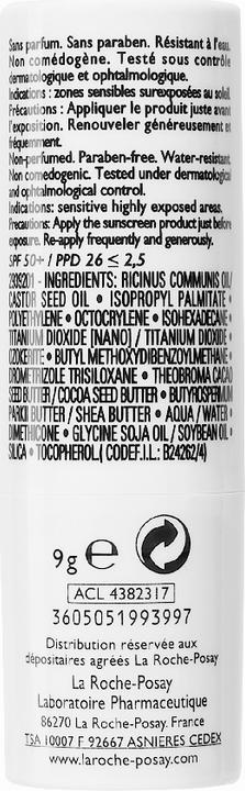 Image du produit La Roche Posay Anthelios Crème Solaire en Stick Zones Sensibles Visage Sans Parfum (Stick solaire, Crème solaire visage, SPF 50+, 9 g)