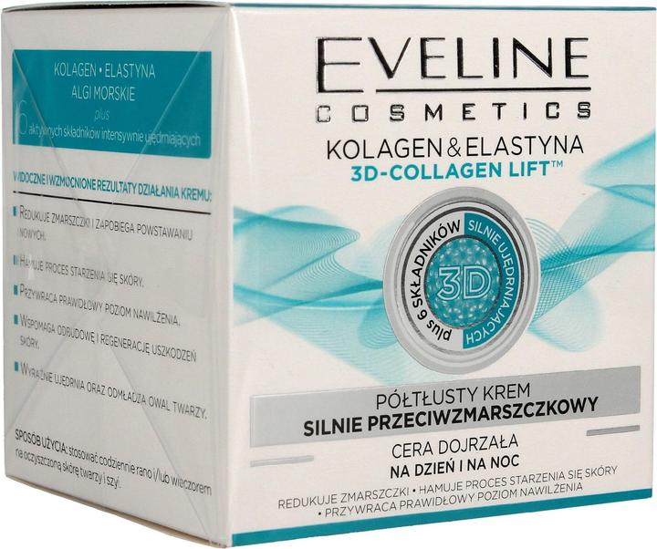 Immagine prodotto Eveline 3D Collagen Lift półtłusty krem silnie przeciwzmarszczkowy do cery dojrzałej 50ml (50 ml, Crema 24h)