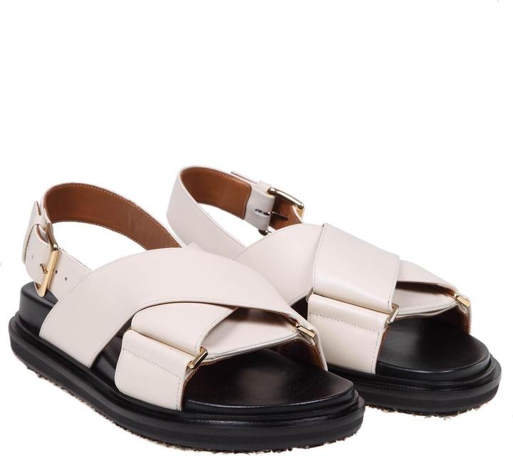 Produktbild Marni fussbett sandal in white leather (39)
