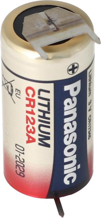 Produktbild Panasonic Batterie CR123A mit 3er Printanschluss 2er Print + 1er Print - Kontakten (1 Stk., CR123A, 1600 mAh)