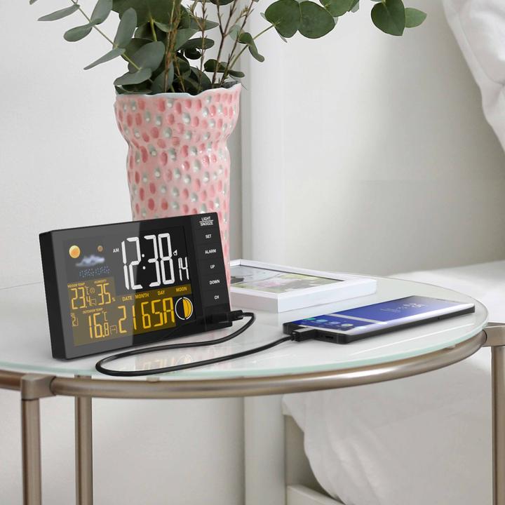Produktbild CSL Funk Wetterstation Innen und Aussen mit Aussensensor, DCF, Farbdisplay, Thermometer, Hygrometer