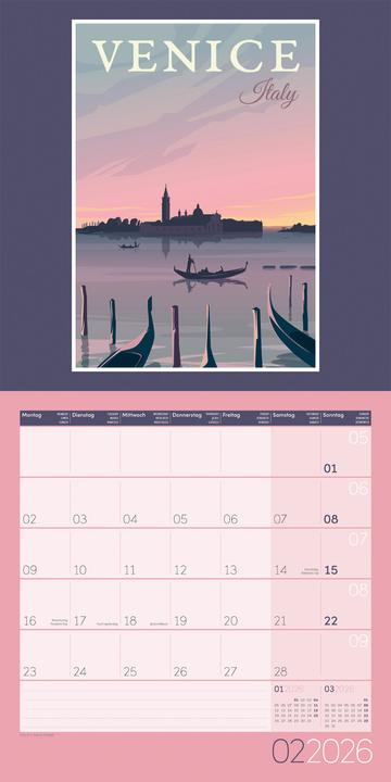 Image du produit Vintage Voyage - Reiseposter - Kalender 2026 - 30x30 (30 x 30 cm, Couverture rigide, Allemand, Français, Anglais)