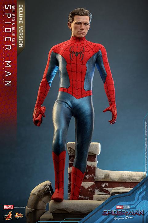 Actual product image Hot Toys Spider-Man: No Way Home figurine Movie Masterpiece 1/6 Spider-Man (New Red and Blue Suit) (Deluxe Ve