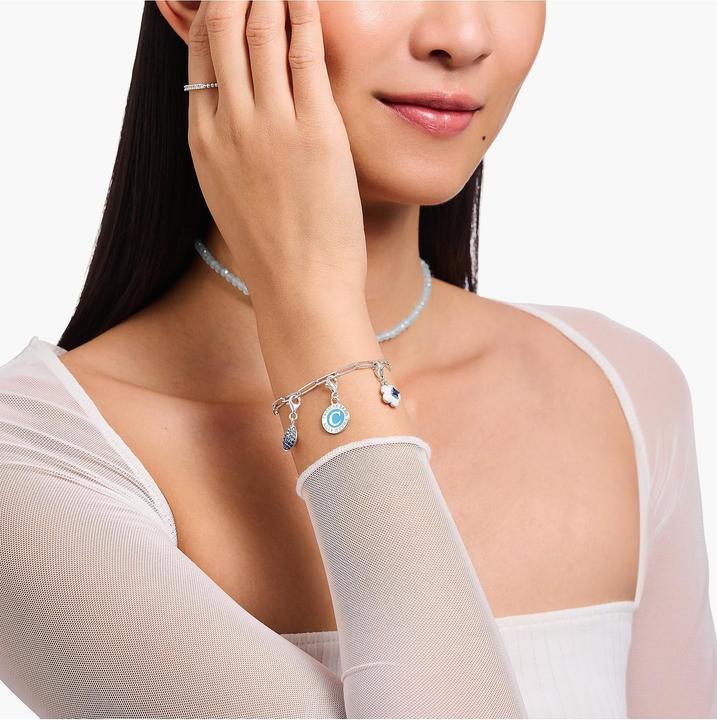 Produktbild Thomas Sabo Member Charm türkiser Charmista Coin Silber (Emaille, 925er Silber)