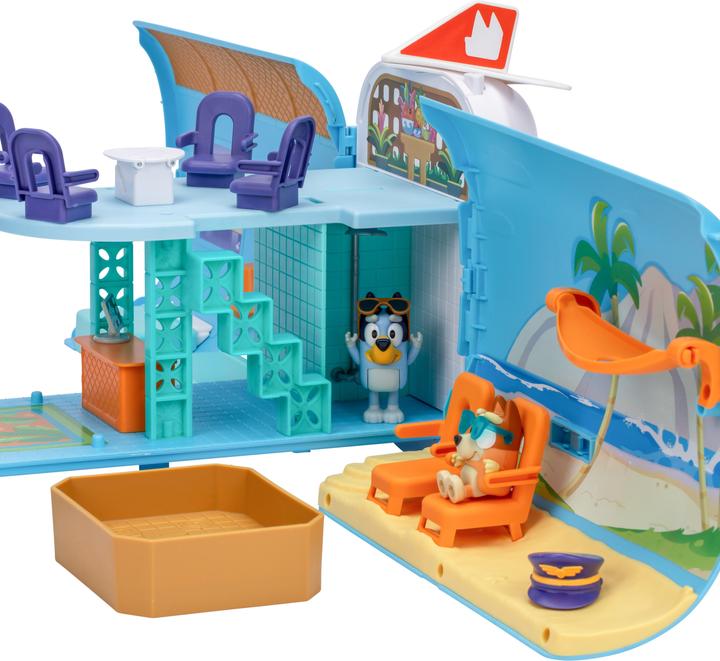 Immagine prodotto Moose Bluey trasforma il playset Holiday 3in1 aereo-barca-albergo