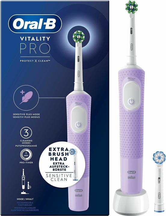 Image du produit Oral-B Vitality Pro Brosse à dents rotative vibrante pour adultes Violet (Brosse à dents oscillo-rotative)