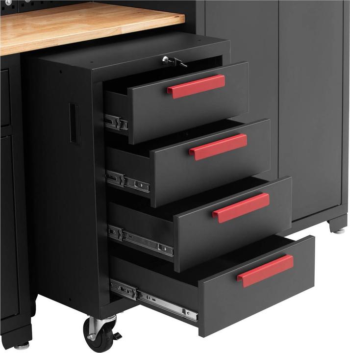 Produktbild MSW Werkstattschrank modular 120,3 x 42,7 x 2,5 cm Platte Lochwand Rollcontainer (19 cm, 4.90 cm)