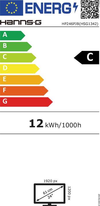 Label énergétique Hannspree HP246PJB (1920 x 1200 pixels, 24")