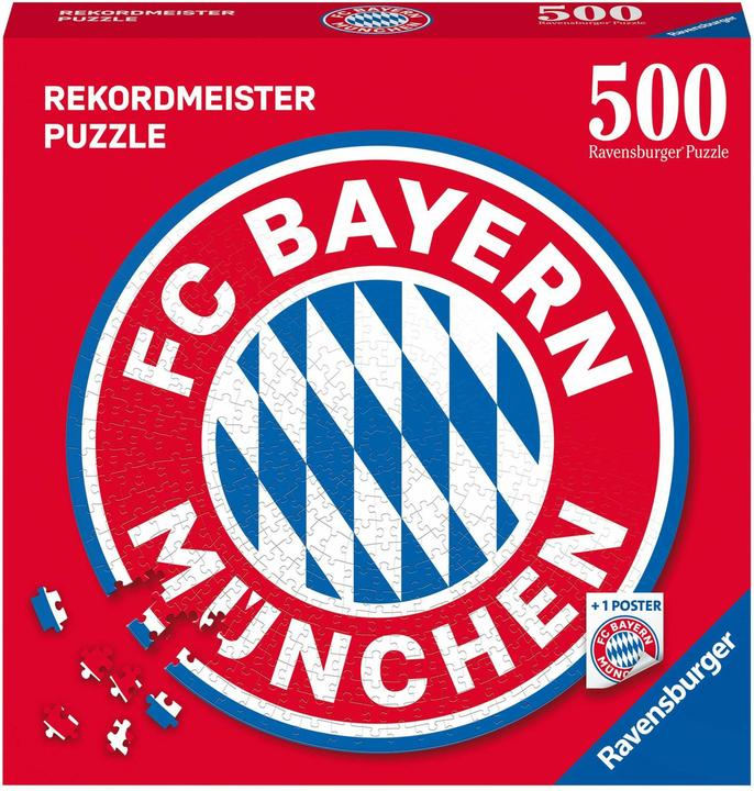 Ravensburger Puzzle 17452 - FC Bayern Logo - 500 Teile FC Bayern München Rundpuzzle für Erwachsene (500 Teile)